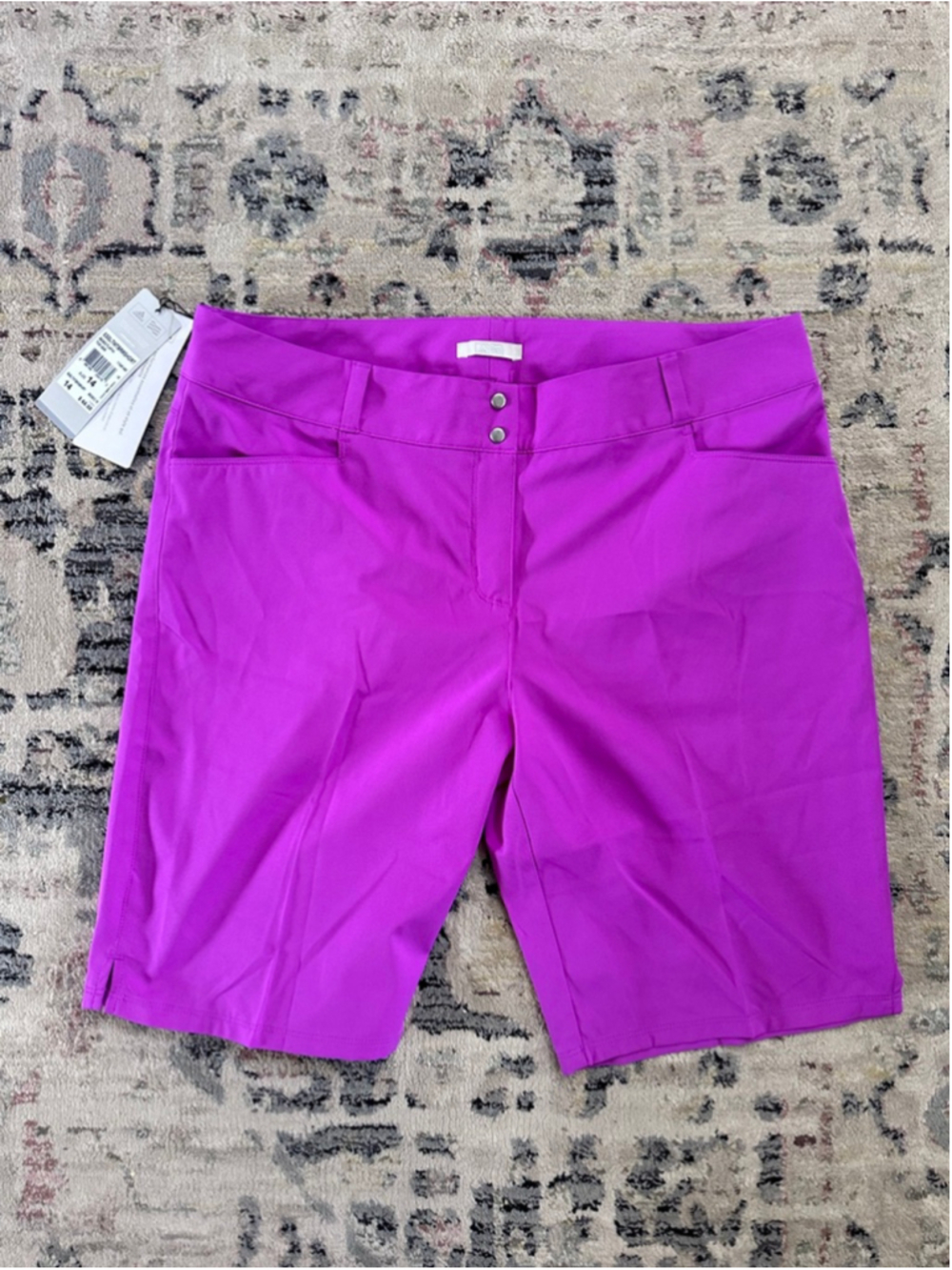 Women's Adidas Purple Bermuda Shorts Size 14 NWT